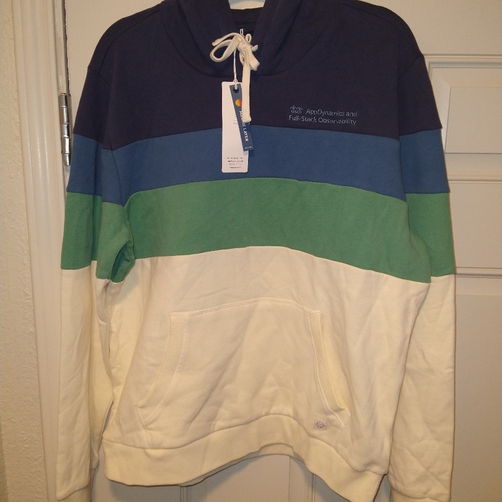 NWT Marine Layer Mood Indigo Colorblock Pullover Hoodie Men's sz Large